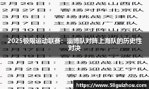 2025极限运动联赛：淄博队对阵上海队的历史性对决